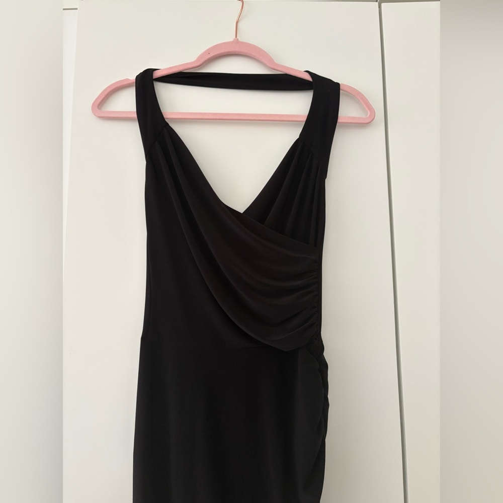 Norma Kamali Cayla Side Drape Gown in Black - Picture 5 of 10